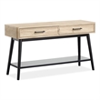 Bowery Hill Rectangular Sofa Table With Drawers and Shelf in Driftwood