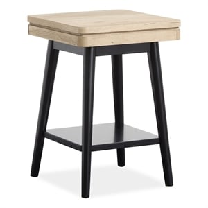 Bowery Hill Contemporary Square Accent Table With Shelf in Driftwood