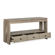 Bowery Hill Rectangular Sofa Table With Drawers and Shelf in Stone Harbor Grey