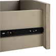 Bowery Hill Rectangular Sofa Table With Drawers and Shelf in Stone Harbor Grey