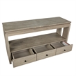 Bowery Hill Rectangular Sofa Table With Drawers and Shelf in Stone Harbor Grey
