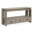 Bowery Hill Rectangular Sofa Table With Drawers and Shelf in Stone Harbor Grey