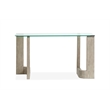 Bowery Hill Contemporary Glass Top Rectangular Sofa Table in Smokey Pine