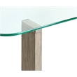 Bowery Hill Contemporary Glass Top Rectangular Sofa Table in Smokey Pine