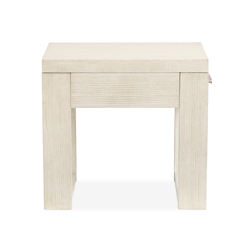 Bowery Hill Rectangular End Table With Drawer in Balboa Mist