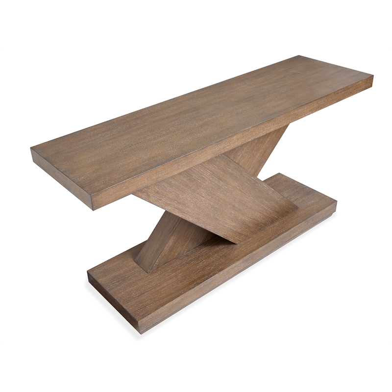 Bowery Hill Contemporary Rectangular Sofa Table in Antique Wheat