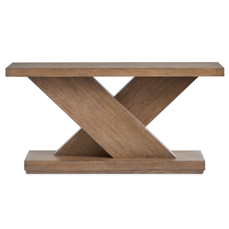 Bowery Hill Contemporary Rectangular Sofa Table in Antique Wheat