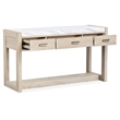 Bowery Hill Marble Top Rectangular Sofa Table With Drawers in Gallery Buff