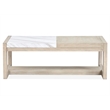Bowery Hill Marble and Wood Rectangular Cocktail Table With Tray in Gallery Buff