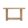 Bowery Hill Marble Top Rectangular Sofa Table With Shelf in Riverbed Beige