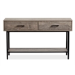 Bowery Hill Rectangular Sofa Table With Drawers and Shelf in Whitetail Brown