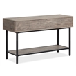 Bowery Hill Rectangular Sofa Table With Drawers and Shelf in Whitetail Brown