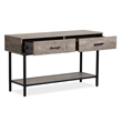 Bowery Hill Rectangular Sofa Table With Drawers and Shelf in Whitetail Brown