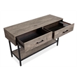 Bowery Hill Rectangular Sofa Table With Drawers and Shelf in Whitetail Brown