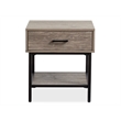 Bowery Hill Rectangular End Table With Drawer and Shelf in Whitetail Brown