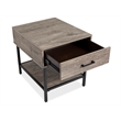 Bowery Hill Rectangular End Table With Drawer and Shelf in Whitetail Brown
