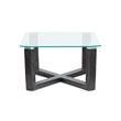Bowery Hill Glass Top Rectangular Cocktail Table in Black Truffle