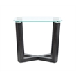 Bowery Hill Glass Top Rectangular End Table in Black Truffle