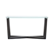 Bowery Hill Glass Top Rectangular Sofa Table in Black Truffle
