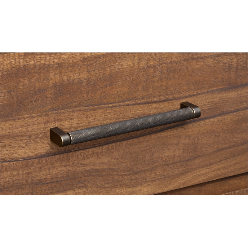 Bowery Hill Industrial 6-Drawer Bedroom Dresser in Tavern Brown
