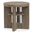 Bowery Hill Rustic Round End Table With Shelf in Spiced Brown