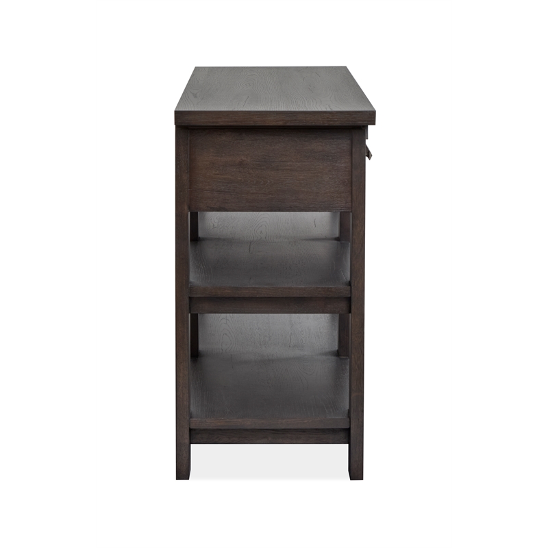 Bowery Hill Modern Mission Sideboard With Drawers and Shelves in Coffee Bean