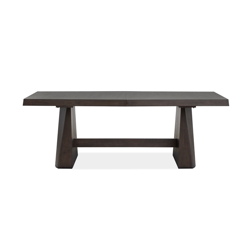 Bowery Hill Mission Extendable Double Pedestal Dining Table in Coffee Bean