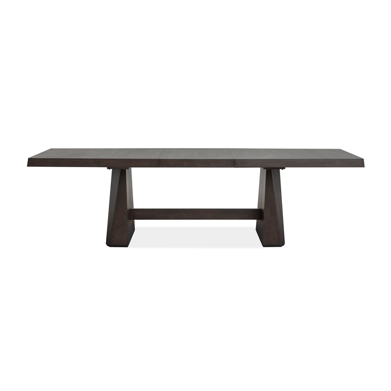 Bowery Hill Mission Extendable Double Pedestal Dining Table in Coffee Bean