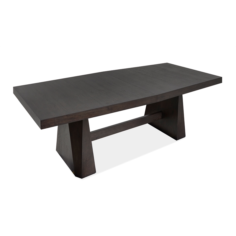 Bowery Hill Mission Extendable Double Pedestal Dining Table in Coffee Bean