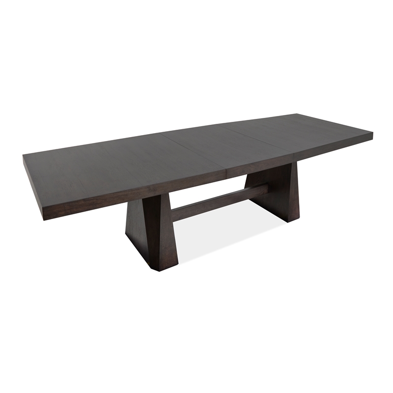 Bowery Hill Mission Extendable Double Pedestal Dining Table in Coffee Bean