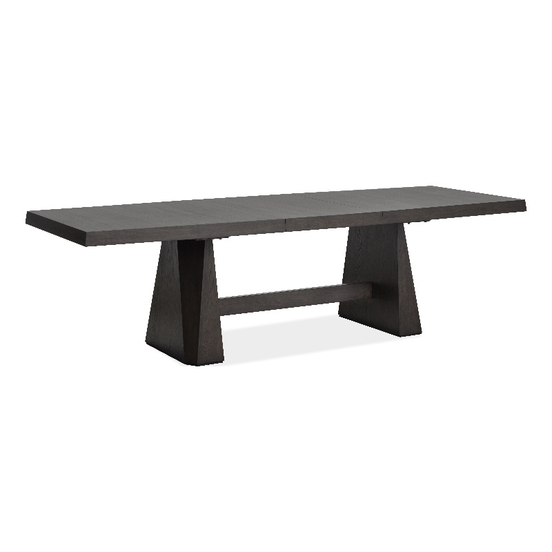 Bowery Hill Mission Extendable Double Pedestal Dining Table in Coffee Bean
