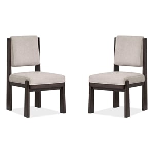 Bowery Hill Modern Mission Upholstered Side Chair Set of 2 in Coffee Bean