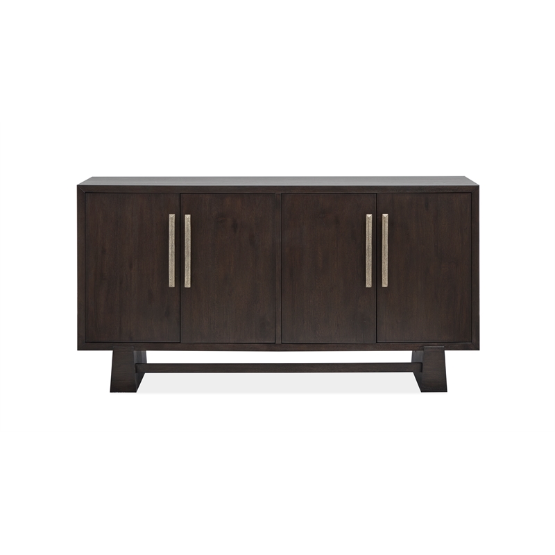 Bowery Hill Modern Mission Buffet With Wine Storage in Coffee Bean