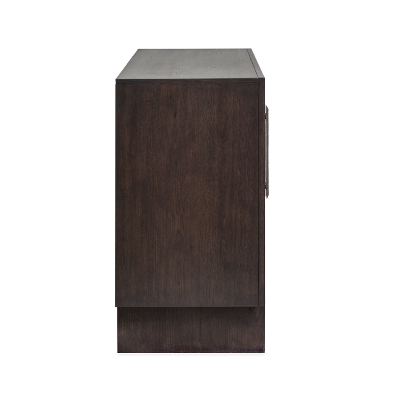 Bowery Hill Modern Mission Buffet With Wine Storage in Coffee Bean