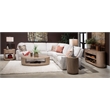 Bowery Hill Rustic Round End Table With Drawer and Shelf in Chateau Brown