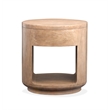 Bowery Hill Rustic Round End Table With Drawer and Shelf in Chateau Brown