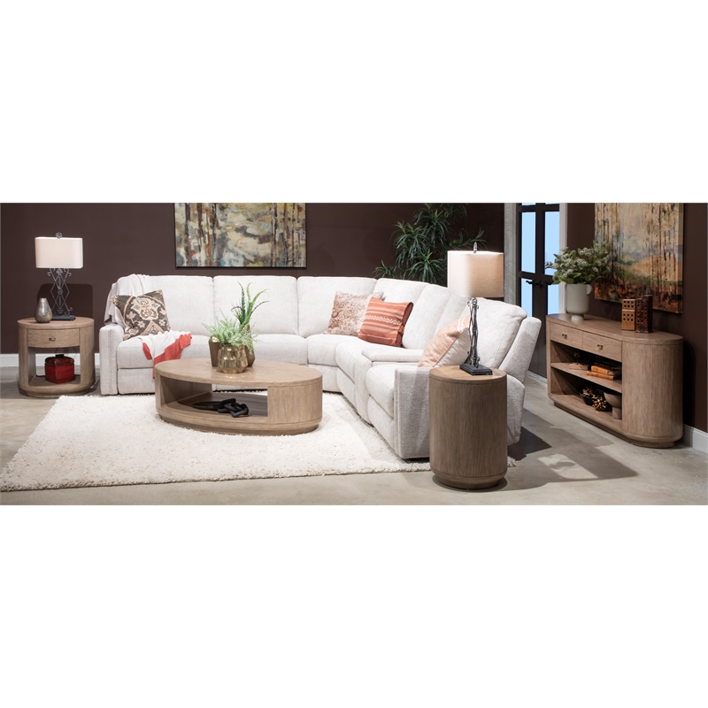 Bowery Hill Rustic Console Sofa Table With Drawers and Shelf in Chateau Brown