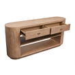 Bowery Hill Rustic Console Sofa Table With Drawers and Shelf in Chateau Brown