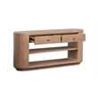 Bowery Hill Rustic Console Sofa Table With Drawers and Shelf in Chateau Brown