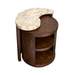 Bowery Hill Modern Stone Top Nesting End Table Set in Burnt Umber