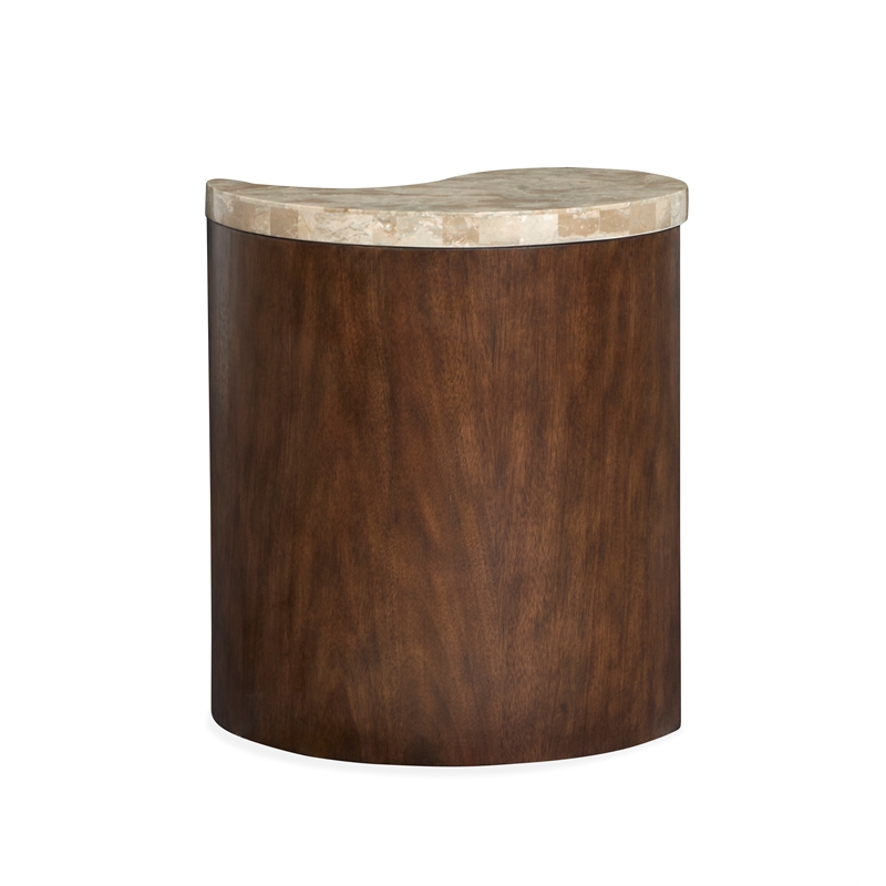 Bowery Hill Modern Stone Top Nesting End Table Set in Burnt Umber