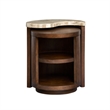 Bowery Hill Modern Stone Top Nesting End Table Set in Burnt Umber