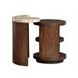 Bowery Hill Modern Stone Top Nesting End Table Set in Burnt Umber