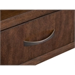 Bowery Hill Modern Stone Top Round Cocktail Table With Casters in Burnt Umber