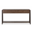 Bowery Hill Rectangular Sofa Table With Shelf in Milk Chocolate & Dark Chocolate
