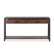 Bowery Hill Rectangular Sofa Table With Shelf in Milk Chocolate & Dark Chocolate