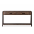 Bowery Hill Rectangular Sofa Table With Shelf in Milk Chocolate & Dark Chocolate