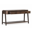 Bowery Hill Rectangular Sofa Table With Shelf in Milk Chocolate & Dark Chocolate