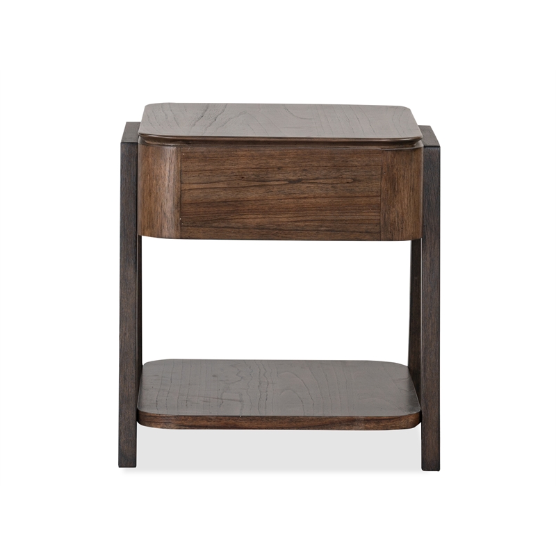 Bowery Hill Rectangular End Table With Drawer and Shelf in Dark Chocolate