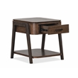 Bowery Hill Rectangular End Table With Drawer and Shelf in Dark Chocolate